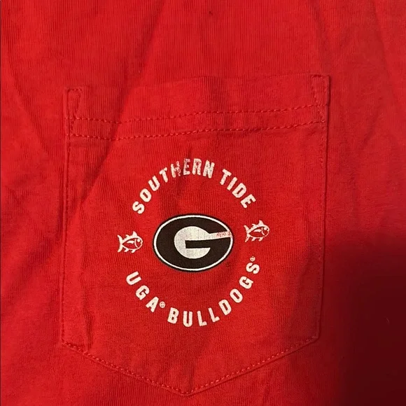 Southern Tide Red Short Sleeve Tee GEORGIA BULLDOGS - Picture 2 of 4